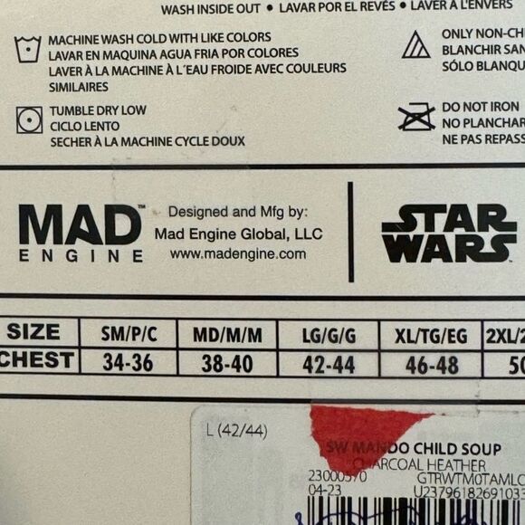 Disney Star Wars The Mandalorian Men's Graphic Hoodie with Long Sleeves, Size L - Picture 10 of 10